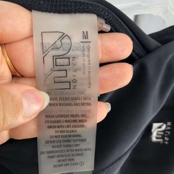 PE Nation black Strike Zone striped ankle leggings size M - Picture 6 of 13